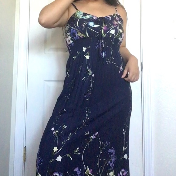 Blue Floral Maxi Dress Size M - Picture 2 of 5